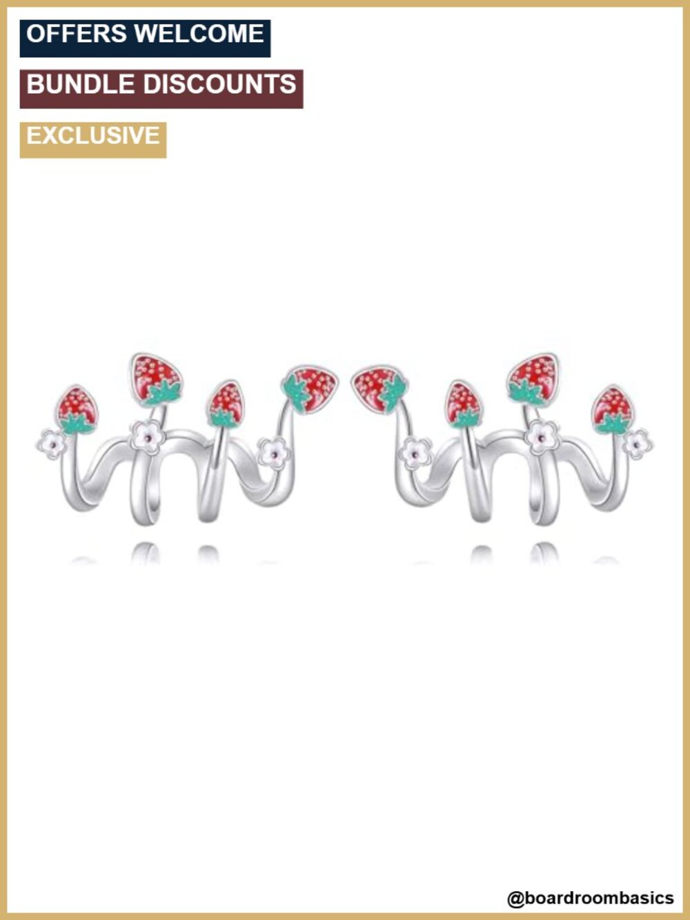 Sterling Silver Stud Earrings Mushroom Rose Cross Claw Cuff Cute Gothic